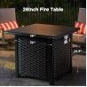 Buy cheap 28"D x 28"W x 25"H Square Outdoor Propane Fire Pit Table 50000 BTU Steel Smokeless from wholesalers