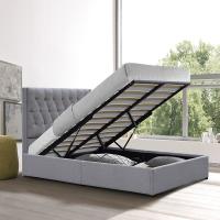 Buy cheap Button Tufted Upholstery Storage Bed Frame Full Size Grey Linen Fabric product