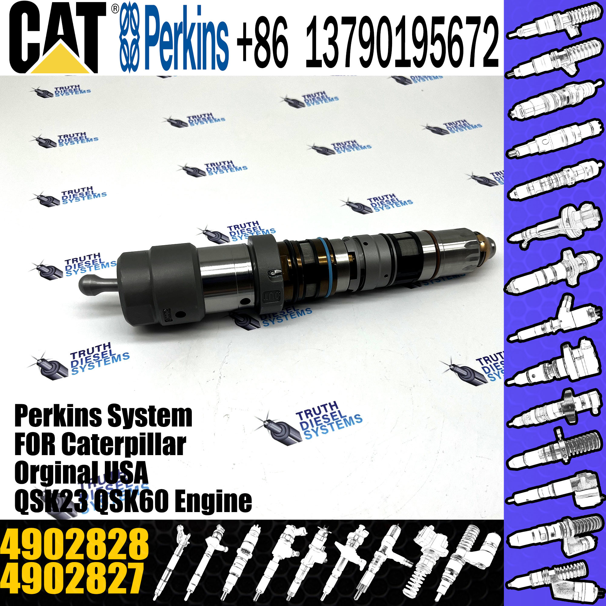 QSK23 Cummins Diesel Injector 4076533 4088431 4902827 4902828