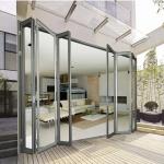 Exterior Frameless Bifold Commercial Aluminum Glass Doors Folding Type With