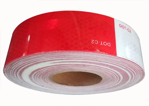 Buy cheap Vehicle Red White Retro Reflective Tape For Cars Self Adhesive Prismatic from wholesalers
