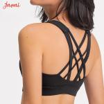 Solid Color Women Sport Bra High Impact Shockproof Push Up Workout Bra