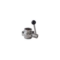 Buy cheap ISO9001 Max 10 Bar Welded Ends Hygienic Butterfly Valve product