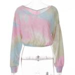 OEM maufactory European and American polyester new long -sleeved V -neck loose