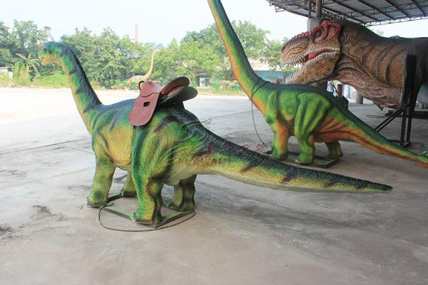 Quality Lifelike Green Brachiosaurus Dinosaur Ride For City Plaza Playground for sale