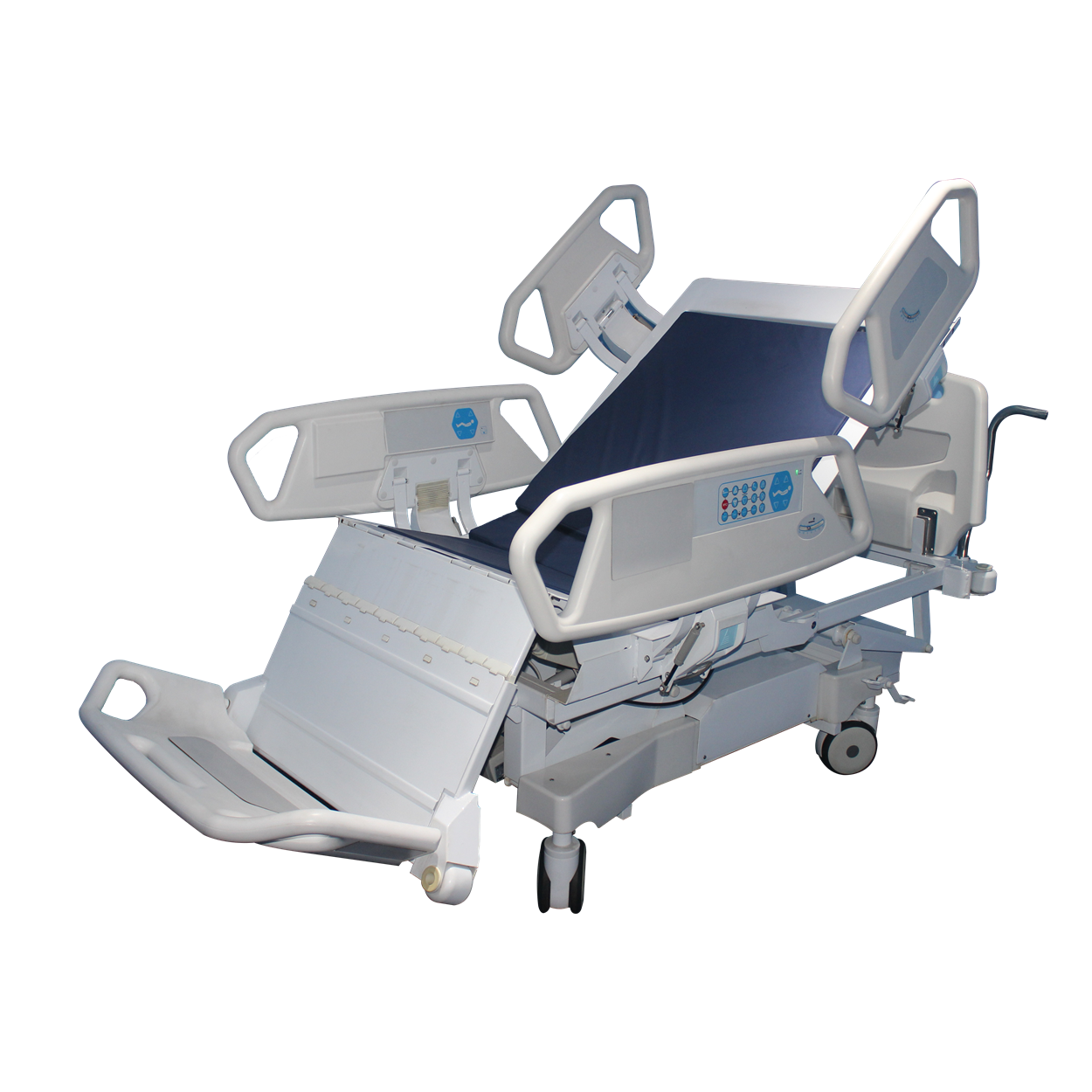 45cm Height Adjustment Electric Hospital Bed 500MM 5 Function Icu Bed ABS Rail