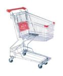Unfolding Metal Wire Supermarket Shopping Cart , Asia Style 4 Wheeled Shopping