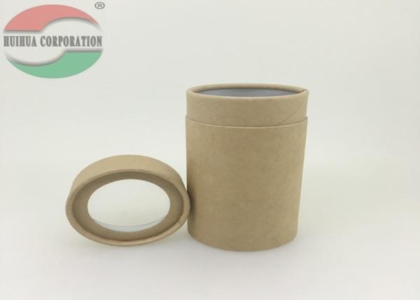 Buy cheap Small Brown Kraft Paper Tubes For tea Packing With PVC Window On The Lid from wholesalers