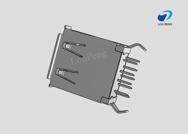 Buy cheap USB 3.0MM A TYPE 9PIN FEMALE DIP 180° CURVED FOOT EDGE Gold-Plated BLACK from wholesalers