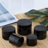 Buy cheap Cylinder Amber Face Cream Glass Cosmetic Jars With Black Lid ISO90001 from wholesalers