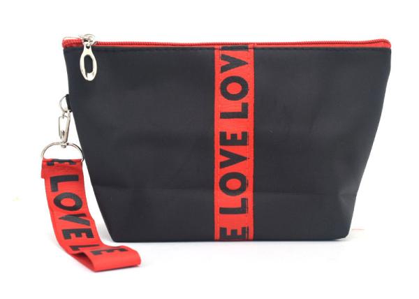 Buy cheap Waterproof Zippered Cosmetic Bag Polyester Travel Makeup Organizer Bag With Strap from wholesalers