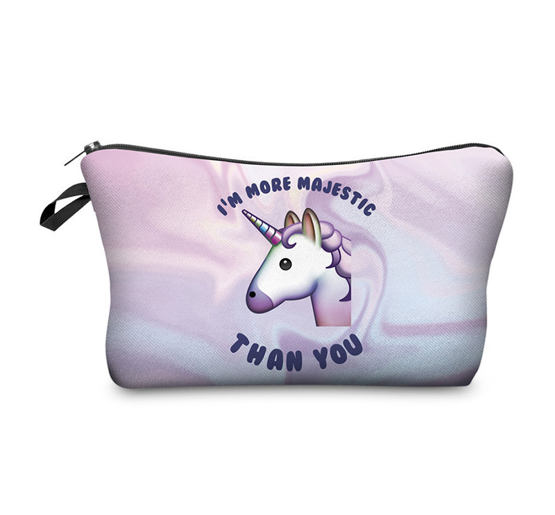 Travel Essential Unicorn Print Waterproof Zipper Toiletry Wash Bag