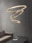 Black Crystal Chandelier For Living Room Long Luxury black chandelier stair(WH