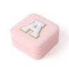 Buy cheap Portable Small Pu Leather Beaded Velvet Pink Jewelry Storage Box from wholesalers