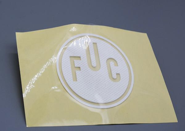 Buy cheap Custom Clothing Silicone Heat Transfer Labels With White Cut Out Logo from wholesalers