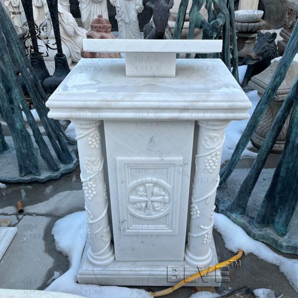 Buy cheap Marble Pope Pulpit White Natural Stone Catholic Church Altar Table Religious Handcarved Modern Western Style from wholesalers