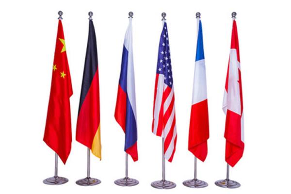 Buy cheap Light Weight Office Small Flag Pole , Conical Indoor Flagpole Stand Round Base from wholesalers