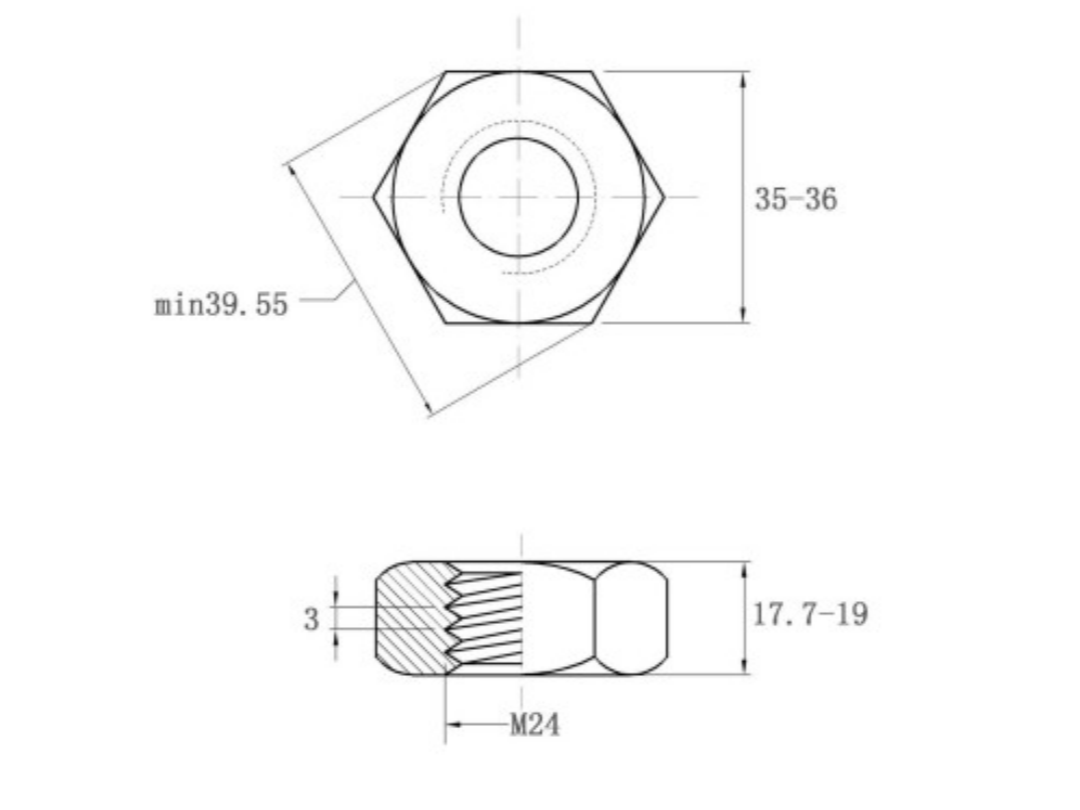 Plain Finish DIN934 Nuts M6-M24 for HastelloyC-276 within Standard M6-M24