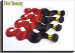100% Remy Brazilian Wavy Human Hair Extensions Natural Black and Red Color
