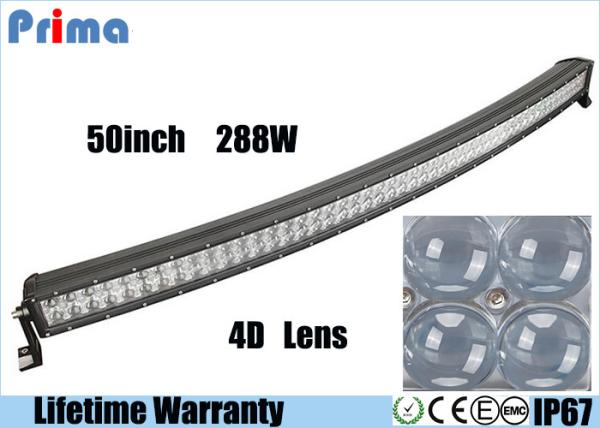 4D Double Row 50 Inch Led Light Bar Curved , 26000lm 288W Led Light Bar For Jeep