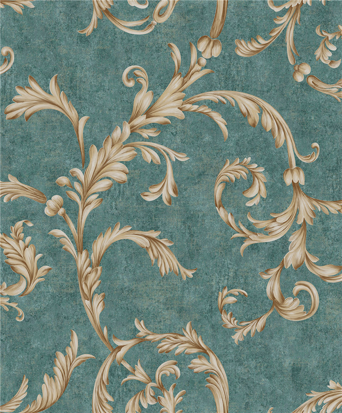 Damask Flower Pattern Wallpaper House Decor With American Style , Eco Friendly