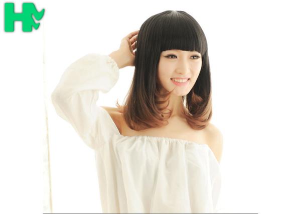 Buy cheap Natural Straight Heat Resistant Fiber Wigs Lace Front With Dark Brown from wholesalers