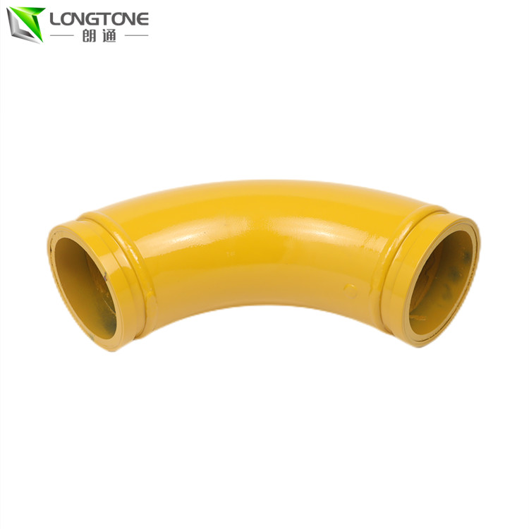 Bend Sany Concrete Pump Parts , Cast Twin Wall Elbow DN125 X R1000/500 X 45