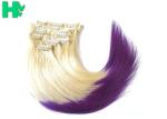Fashion Womens Synthetic Clip In Hair Extensions Mixed Color Hair Wave