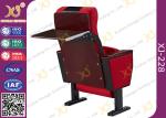 Floor Mounted Leg Commercial Theater Seating Chairs With Wood Armrest Plywood
