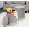 Buy cheap Modern Space Saving Metal Tin Cans With Fabric Storage Round Ottoman from wholesalers
