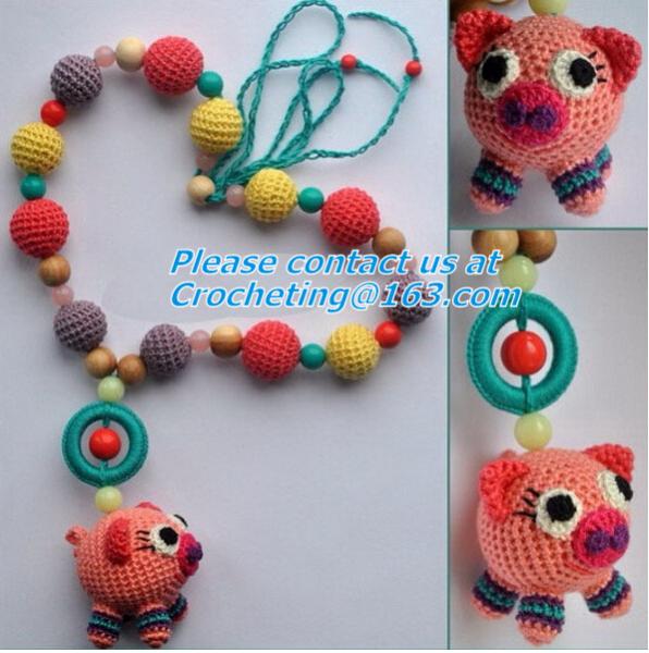 Buy cheap Handmade Nursing Necklace Crochet Beads Breastfeeding Crochet Flowers Natural Wood Accesso from wholesalers
