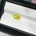 1.23ct Synthetic Lab Created Yellow Diamond Oval Shaped Excellent Cut