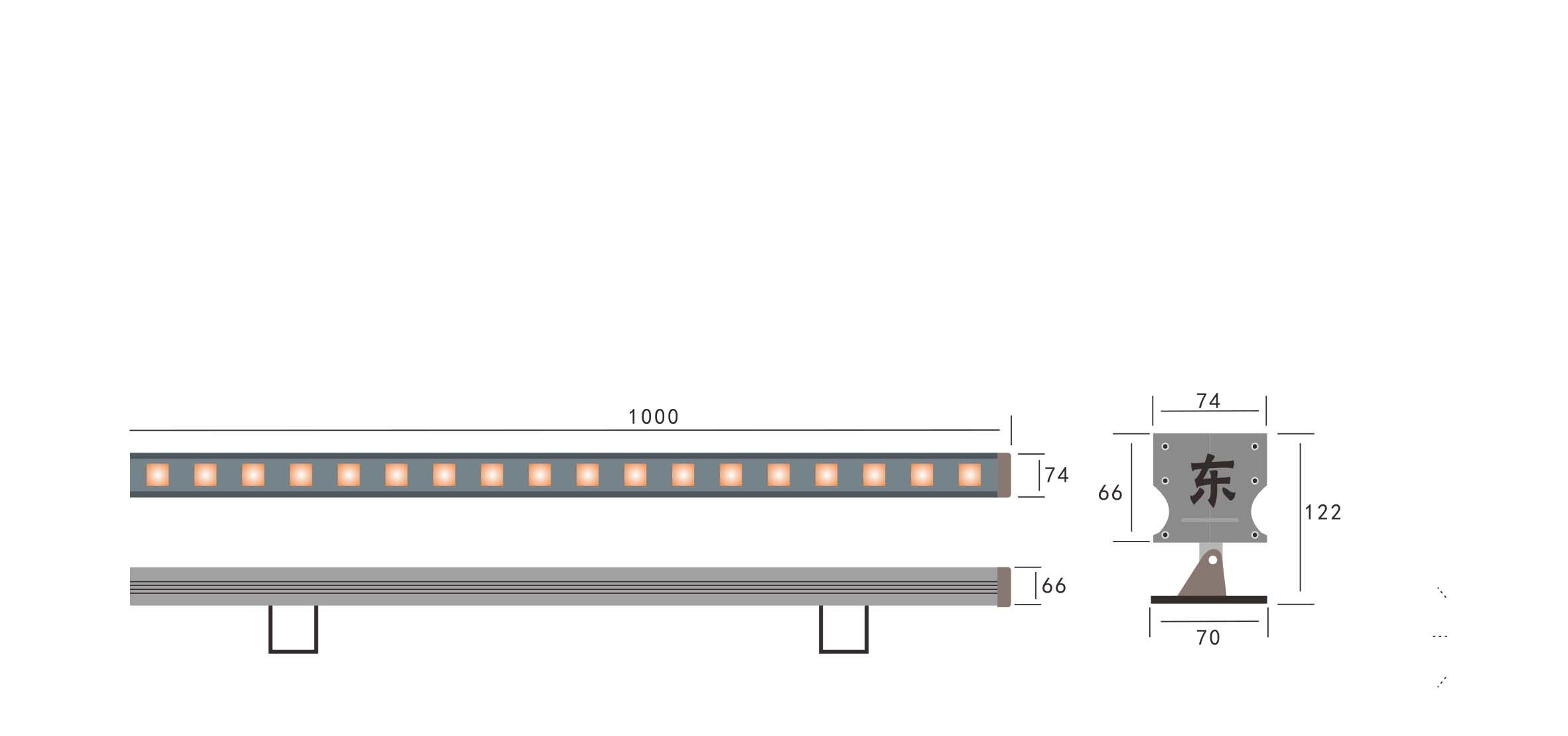 ROHS IP67 108W RGB LED Wall Washer Outdoor