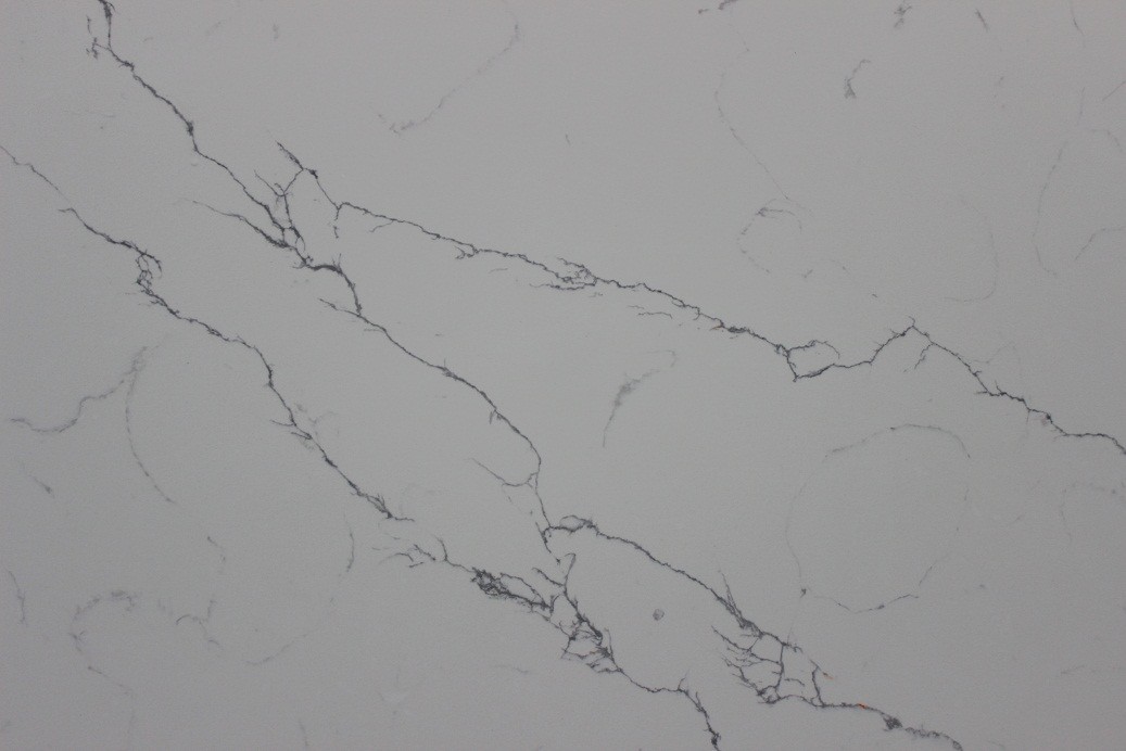 P7106 Black Vein Calacatta Quartz Countertops High Temperature Resistant