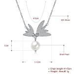 10mm Freshwater Pearl Butterfly 14.7'' 6.1g Chain Sterling Silver Jewelry