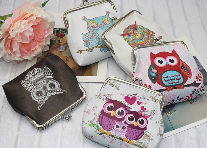 Custom animal printed Coin Purse bag Cute Owl Bag Cartoon Elephant Coin Bag
