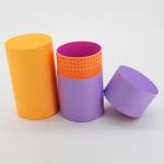 CMYK Color Cardboard Tube Gift Box Recyclable With UV Coating Varnishing
