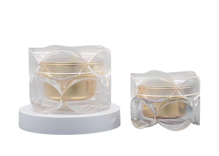 Elegant BPA Free Empty Face Cream Containers Custom Color Flower Shape Acrylic 30g 50g