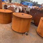Garden Metal Ornaments Fountain Corten Steel Round Water Table Feature