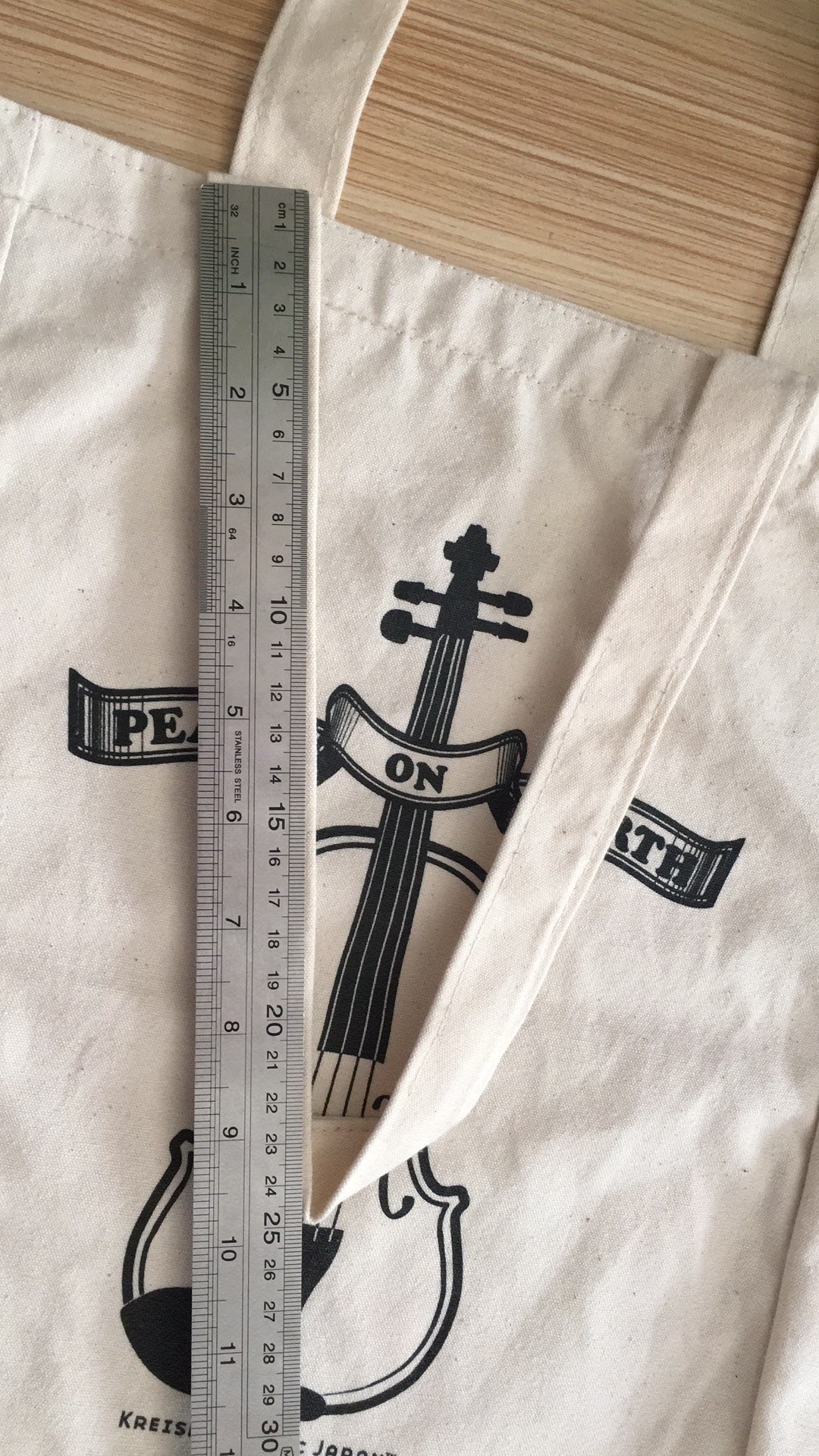 Natural Color Violin Package 5cm Gusset Canvas Tote Bag