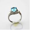 Buy cheap Women Jewelry 8mmx10mm Oval Blue Topaz Cubic Zircon Sterling Silver Ring (R188) from wholesalers