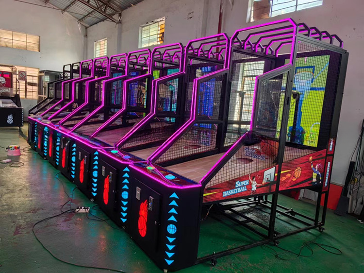 Coin Op 55Inch Screen Arcade Hoops Basketball Cabinet Two Modes