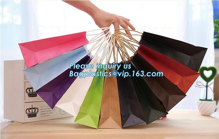 tea brown paper bag with logo print eco friendly With Ribbon Handles wine packaging offset bags,Decorative Paper Bags wi
