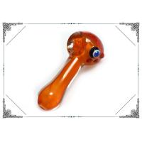 Buy cheap Glass Heavy Inside Out Amber with Aqua Eye Hand Smoking Tobacco Spoon Pipe product