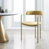 Buy cheap Slim Lenox Velvet Fiberglass Dining Chair Blackened Brass Steel Frame from wholesalers