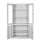 Adjustable Height Hospital Medical Display Cabinet Two Glass Doors With Lock