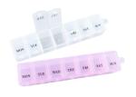 Colorful PP Weekly Pill Organizer Box With Clear Lid Pill Box Pharmacy