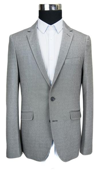 Buy cheap Fabric Mens Knitted Blazer Grey Mix Business Casual 70% Polyester 30% Cotton from wholesalers