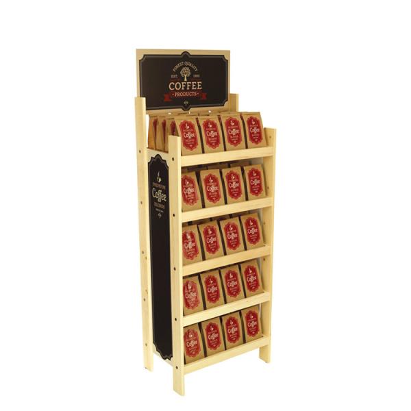 Buy cheap Classical Wine Bottle Display Stand Wooden Coffee Bag Display Rack from wholesalers