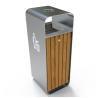Buy cheap ISO9001 Certificate Street Square 50L Outdoor Wooden Trash Can from wholesalers